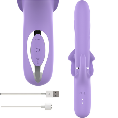 INTENSE - BILLIE RECHARGEABLE MULTIFUNCTION VIBRATOR STIMULATING WAVES WITH PURPLE PUSH BUTTON