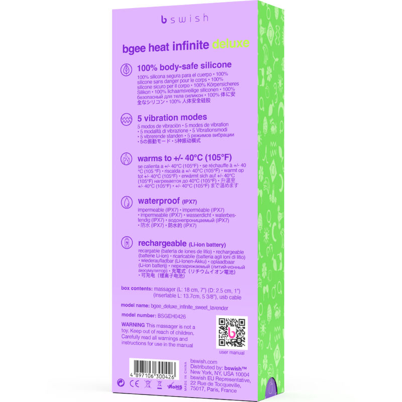 B SWISH - BGEE HEAT INFINITE DELUXE VIBRATOR ZA POLNJENJE SIVKAST SILIKON