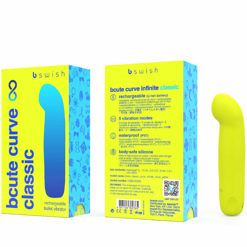 Manjši vibrator B Swish - Bcute Curve Classic, rumena