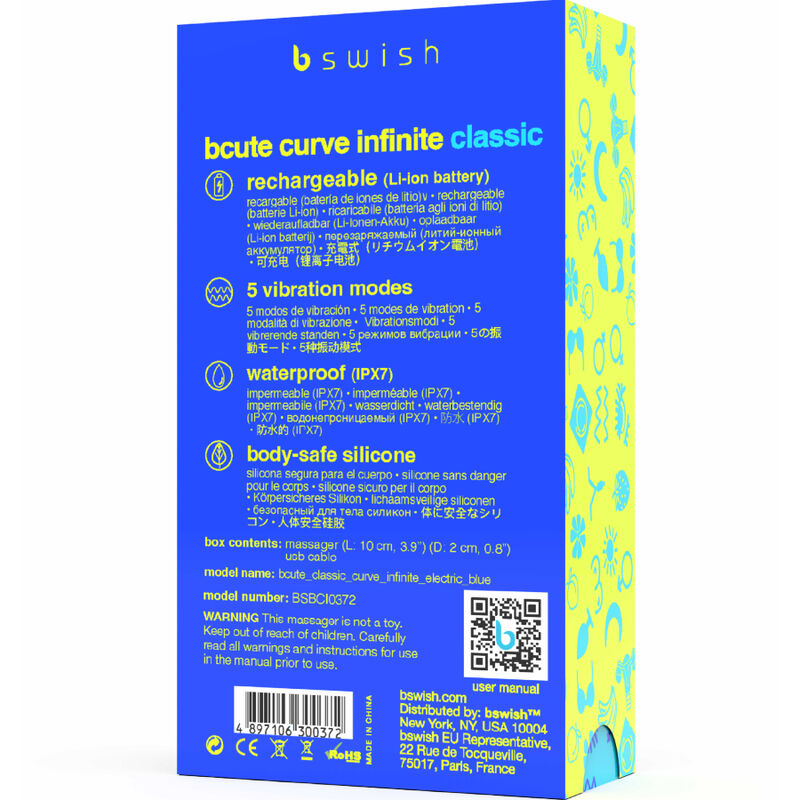 Manjši vibrator B Swish - Bcute Curve Classic, modra