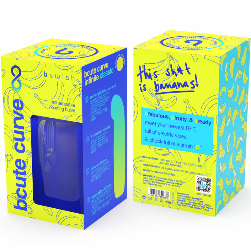 Manjši vibrator B Swish - Bcute Curve, rumena + torbica