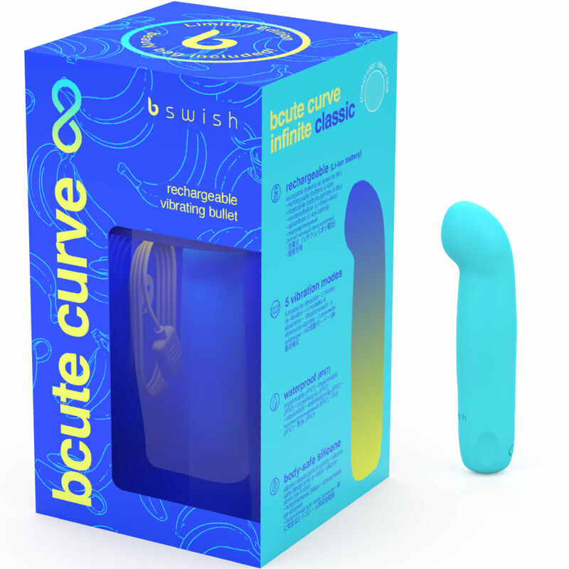 Manjši vibrator B Swish - Bcute Curve, modra + torbica