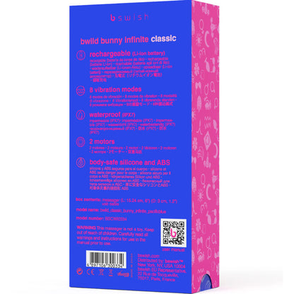 B SWISH - BWILD BUNNY INFINITE CLASSIC VIBRATOR ZA POLNJENJE MODRI SILIKON