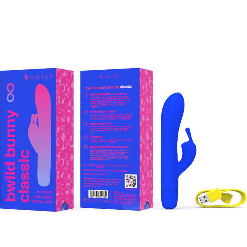 B SWISH - BWILD BUNNY INFINITE CLASSIC VIBRATOR ZA POLNJENJE MODRI SILIKON