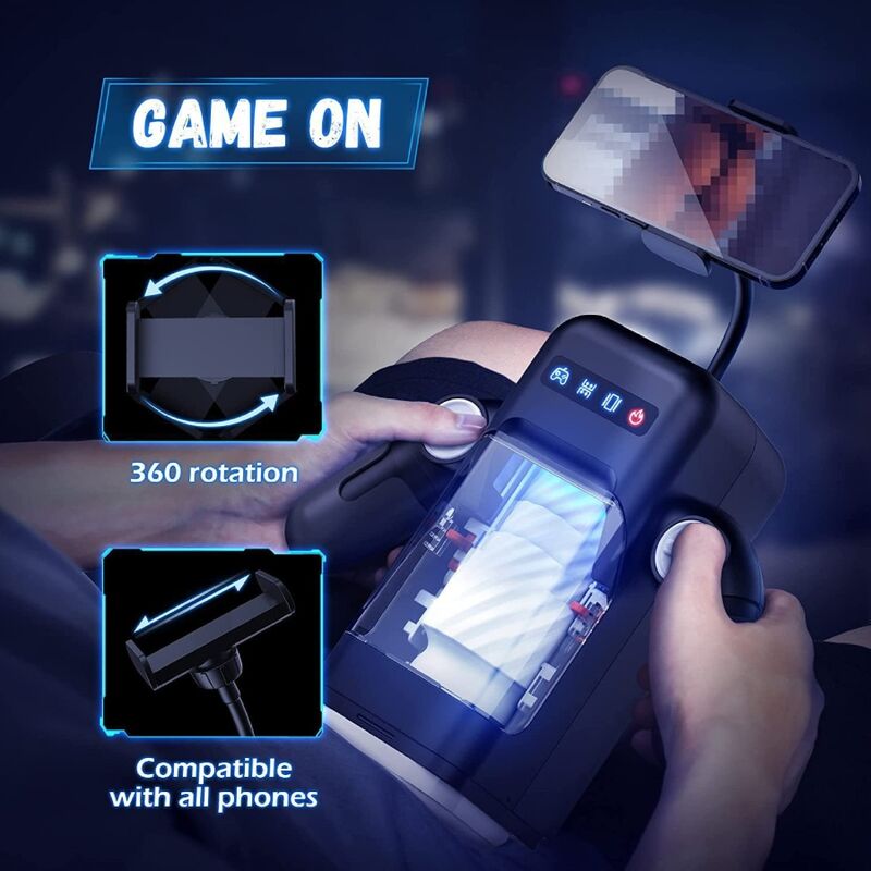 GAME CUP - VIBRACIJSKI MASTURBATOR S FUNKCIJO OGREVANJA IN MOBILNO PODPORO - ČRN