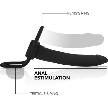 MITOLOGIJA - COBI ONYX ANALNI DILDO Z OBROČKOM ZA PENIS IN MODA 13 SILIKONSKIH CM