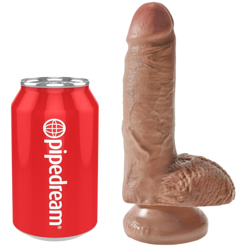 KRALJEVI KURAC - REALISTIČEN PENIS Z JAJCI 13,2 CM KARAMELA