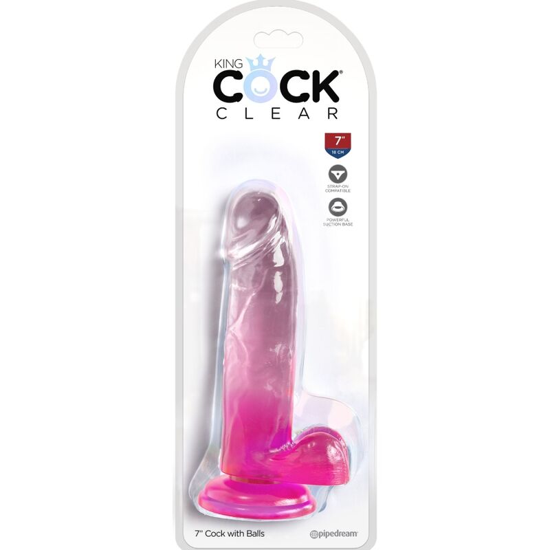 KRALJEVSKI KURAC - PROZOREN REALISTIČEN PENIS S KROGLICAMI 15,2 CM ROZA