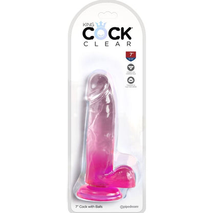 KRALJEVSKI KURAC - PROZOREN REALISTIČEN PENIS S KROGLICAMI 15,2 CM ROZA