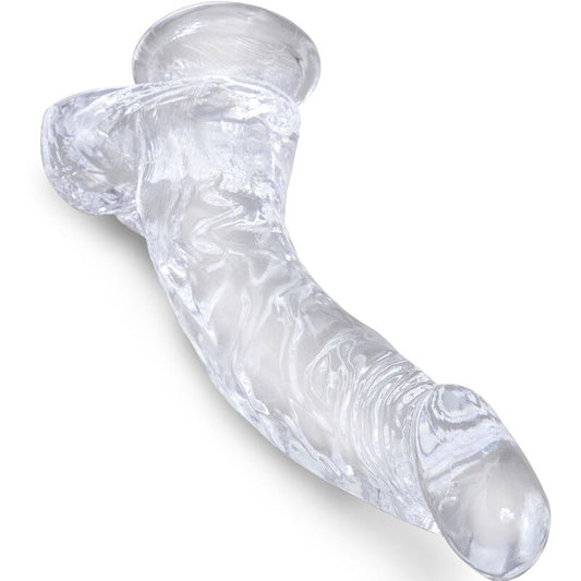 KRALJEVI KURAC - PROZOREN REALISTIČEN UKRIVLJEN PENIS Z JAJCI 16,5 CM PROZOREN