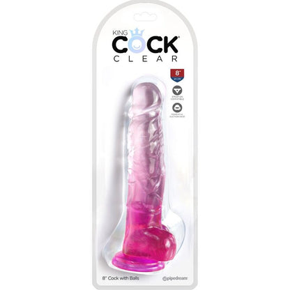 KRALJEVSKI KURAC - PROZOREN REALISTIČEN PENIS S KROGLICAMI 16,5 CM ROZA