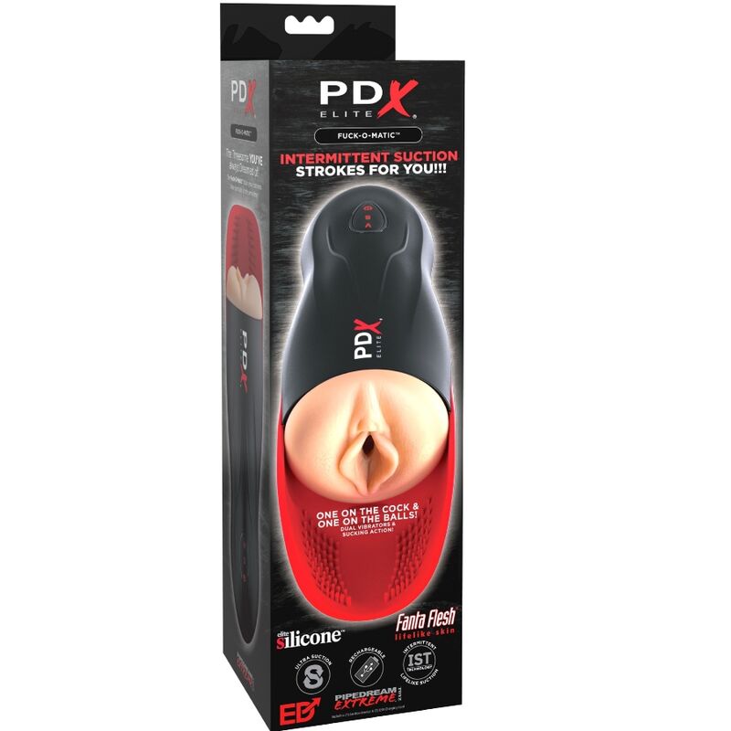 PDX ELITE - STROKER FUCK-O-MATIC VAGINA DVOJNA VIBRACIJA PENISA IN TESTISOV