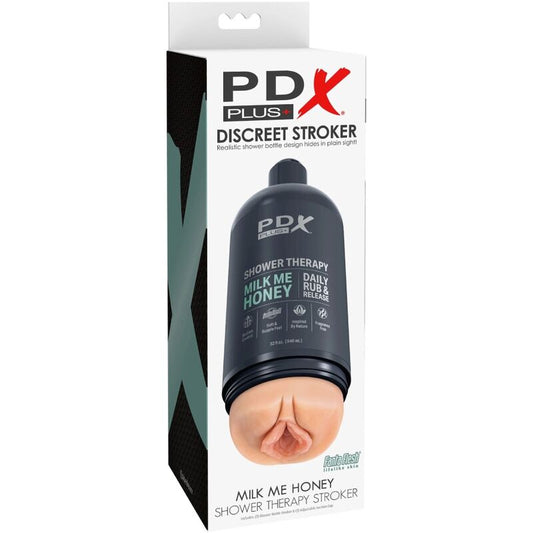 PDX PLUS - STROKER MASTURBATOR DISKRETNA OBLIKA STEKLENIČKE ŠAMPONA MILK ME HONEY