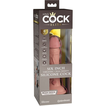 KING COCK - ELITE REALISTIČNI DILDO VIBRACIJSKI IN SILIKONSKI 15,2 CM