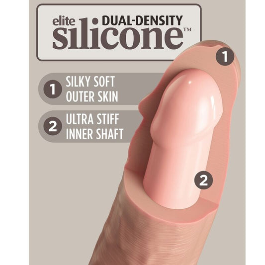 KING COCK - ELITNI REALISTIČNI VIBRATOR IN SILIKONSKI DALJINSKI UPRAVLJALNIK 17,8 CM