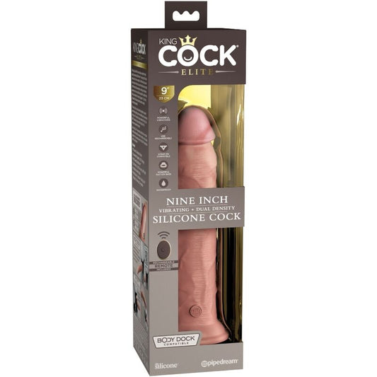 KING COCK - ELITNI REALISTIČNI VIBRATOR IN SILIKONSKI DALJINSKI UPRAVLJALNIK 23 CM