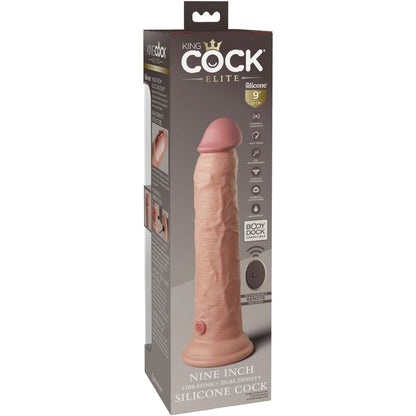 KING COCK - ELITNI REALISTIČNI VIBRATOR IN SILIKONSKI DALJINSKI UPRAVLJALNIK 23 CM