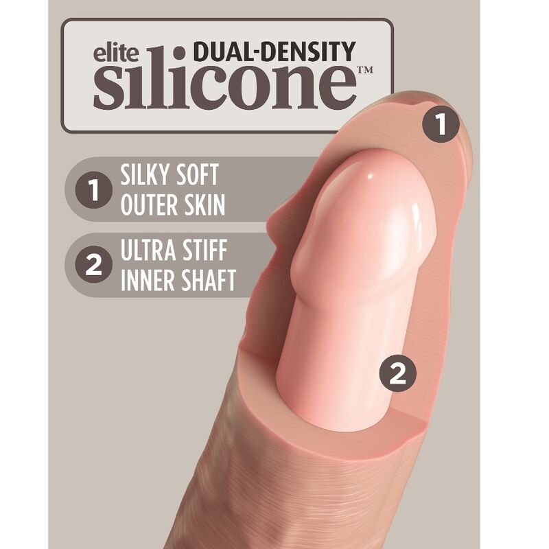 KING COCK - ELITNI REALISTIČNI VIBRATOR IN SILIKONSKI DALJINSKI UPRAVLJALNIK 23 CM