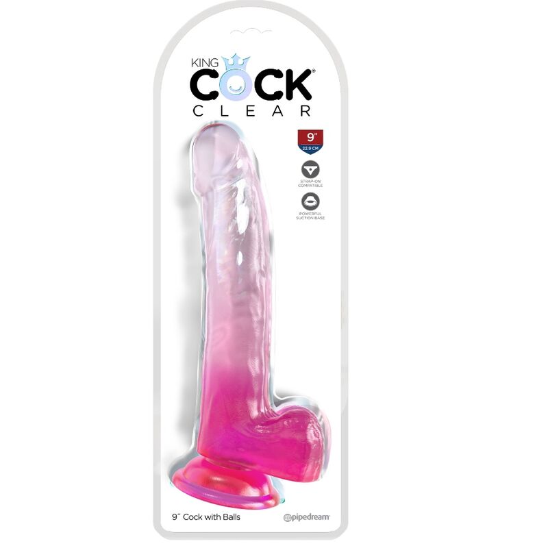 KING COCK - PROZOREN DILDO S TESTISI 20,3 CM ROZA BARVE