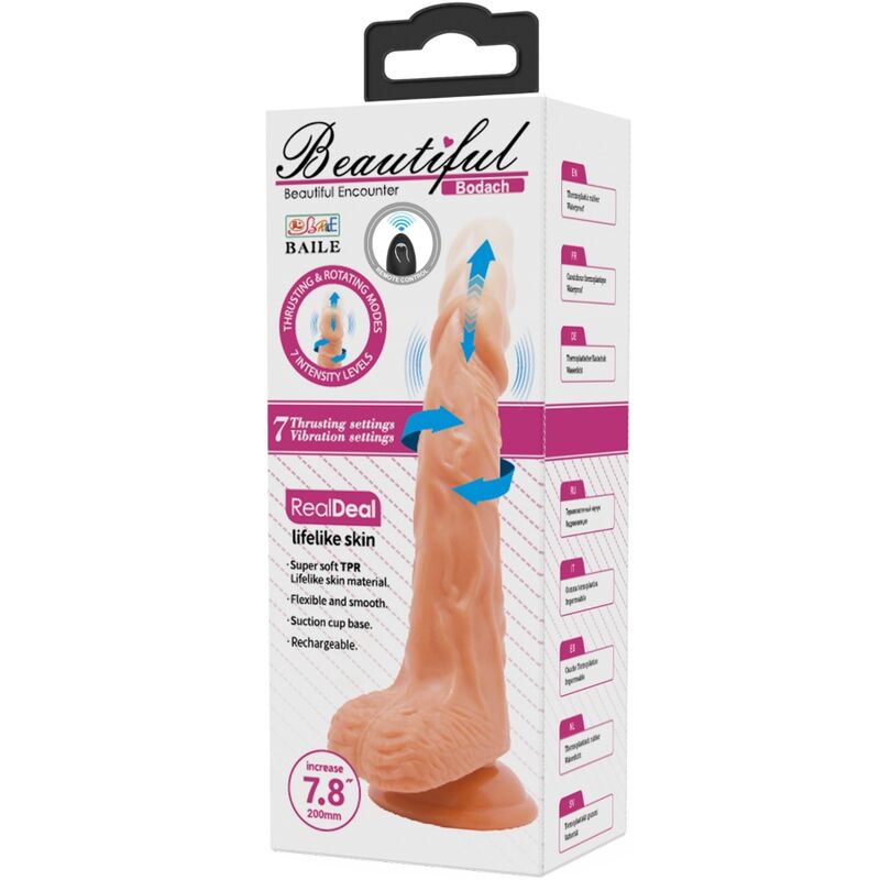 BAILE - BODACH REALISTIČNI VIBRATOR S PRISESKOM ZA DALJINSKI UPRAVLJALNIK