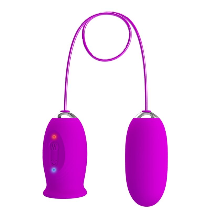 PRETTY LOVE - VIBRATOR ZA POLNJENJE Z DVOJNIM JAJCEM DAISY VIJOLIČNE BARVE