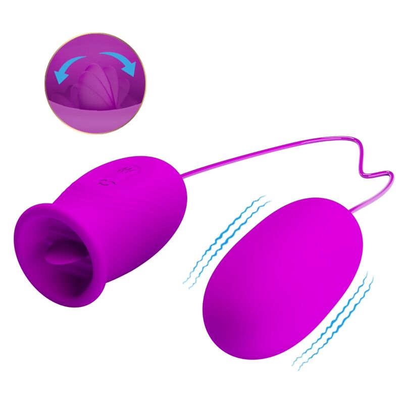 PRETTY LOVE - VIBRATOR ZA POLNJENJE Z DVOJNIM JAJCEM DAISY VIJOLIČNE BARVE