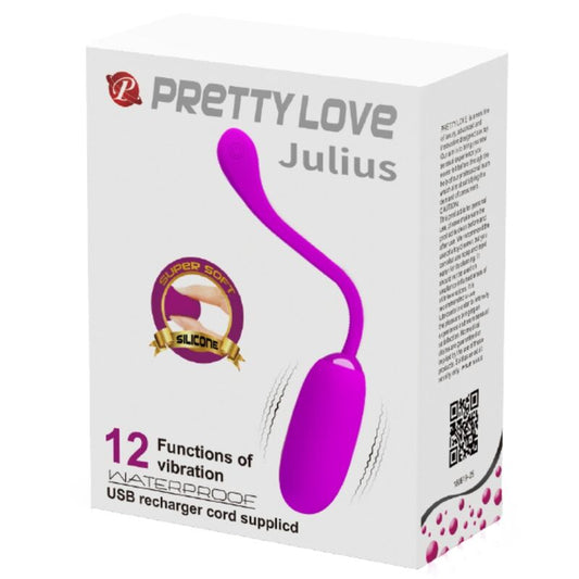 PRETTY LOVE - JULIUS VODOODPORNO VIBRACIJSKO JAJCE Z MOŽNOSTJO POLNJENJA VIJOLIČNE BARVE