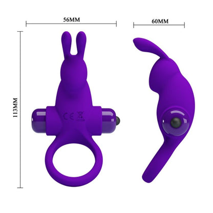 LEPA LJUBEZEN - VIBRACIJSKI OBROČ I RABBIT ZA VIJOLIČNI PENIS