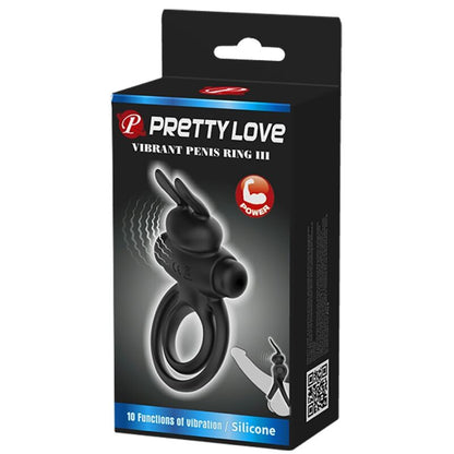 LEPA LJUBEZEN - VIBRATOR III ZAJČJI OBROČ ZA ČRNI PENIS