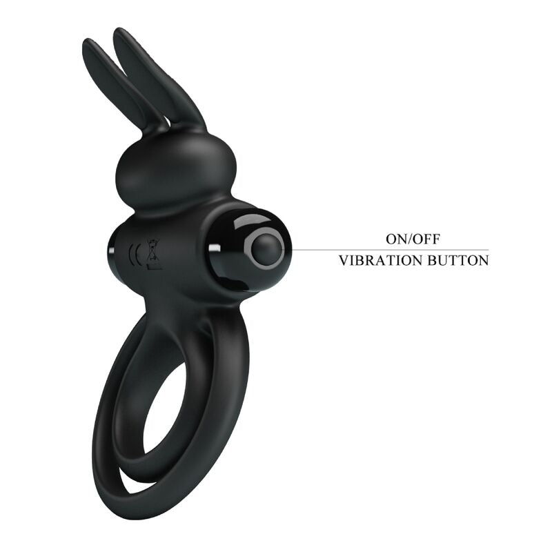 LEPA LJUBEZEN - VIBRATOR III ZAJČJI OBROČ ZA ČRNI PENIS