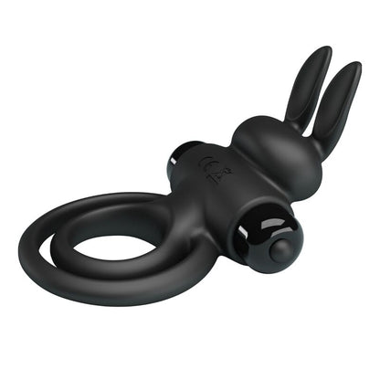 LEPA LJUBEZEN - VIBRATOR III ZAJČJI OBROČ ZA ČRNI PENIS