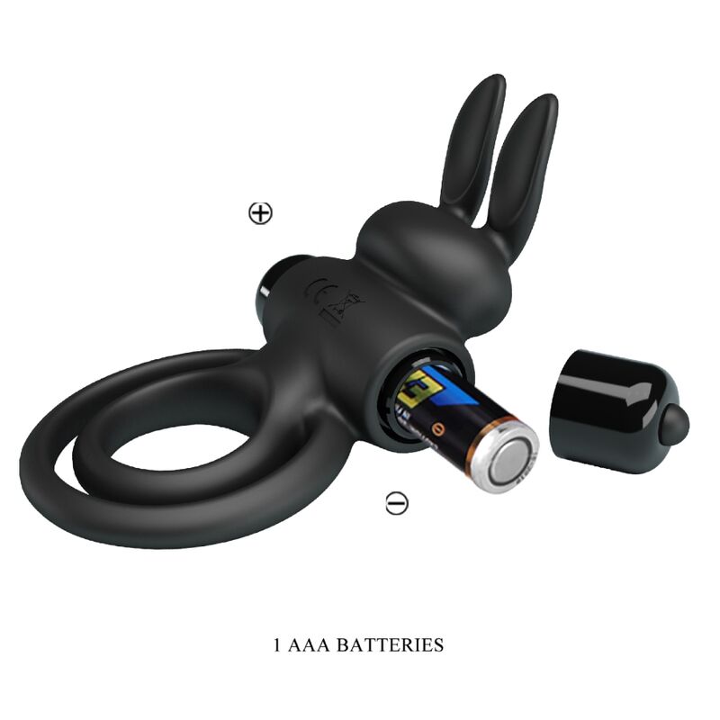 LEPA LJUBEZEN - VIBRATOR III ZAJČJI OBROČ ZA ČRNI PENIS