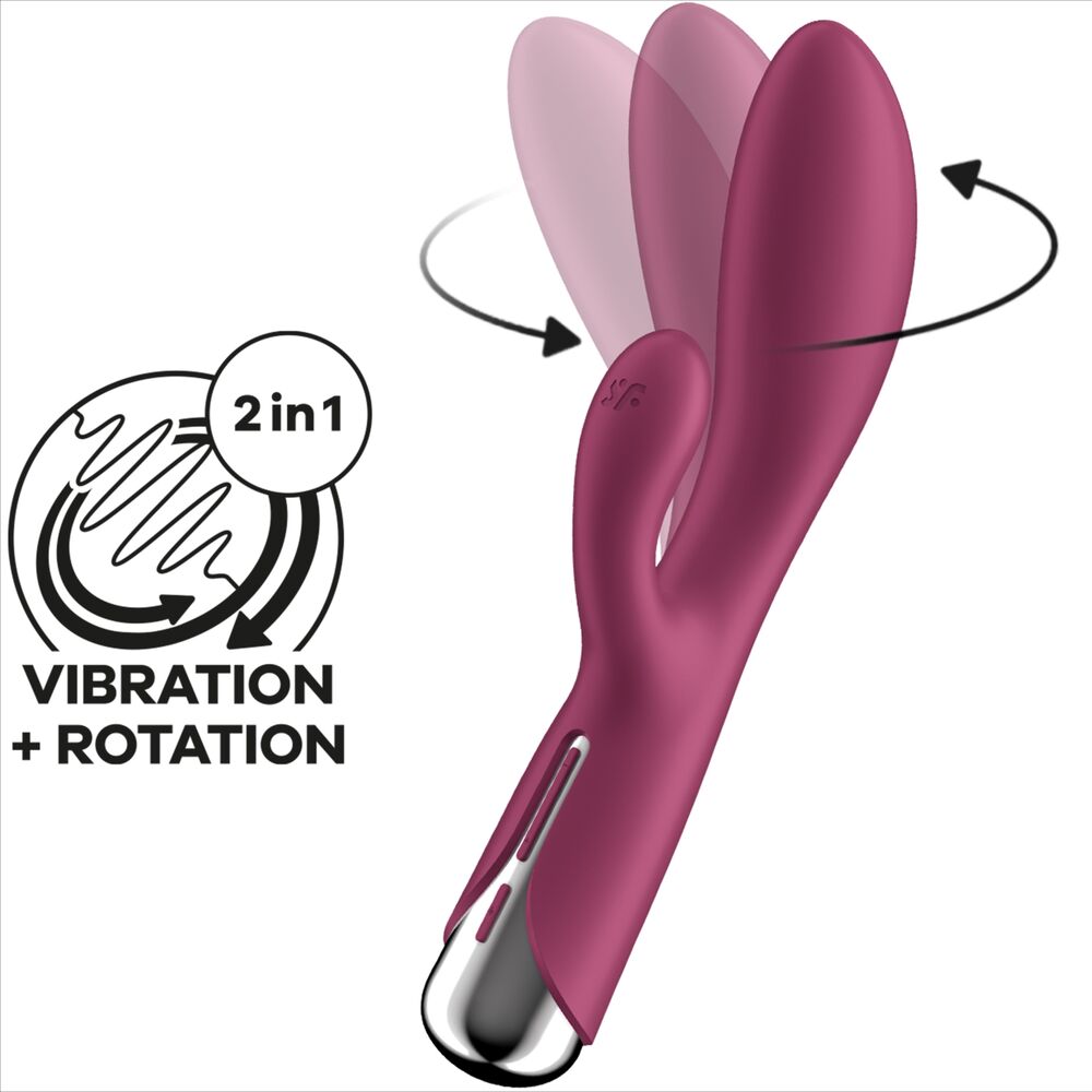 Zajčji vibrator Satisfyer - Vrteči se zajec 1, rdeča