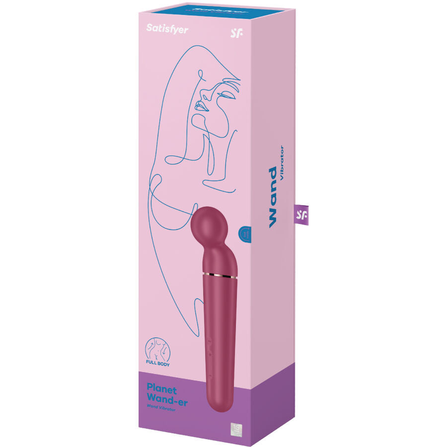 Masažni vibrator Satisfyer - Planet Wand-er, rdeča