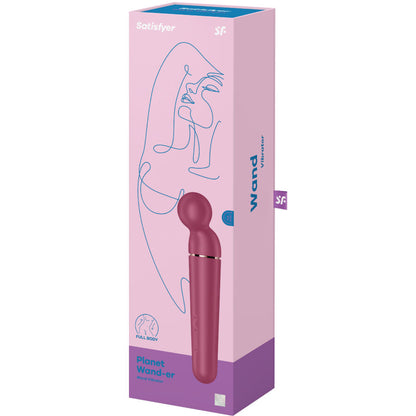 Masažni vibrator Satisfyer - Planet Wand-er, rdeča