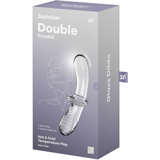Steklen dildo Satisfyer - Double Crystal, prozorna