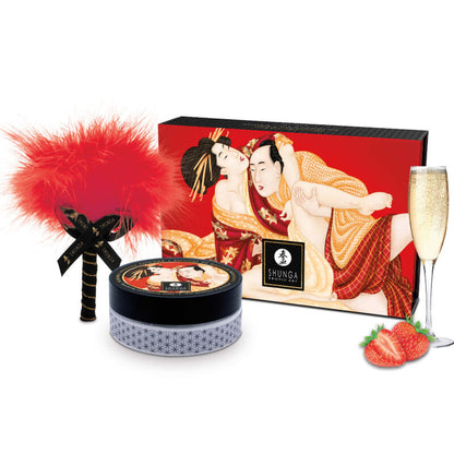 Set z jedilnim pudrom Shunga - Strawberry