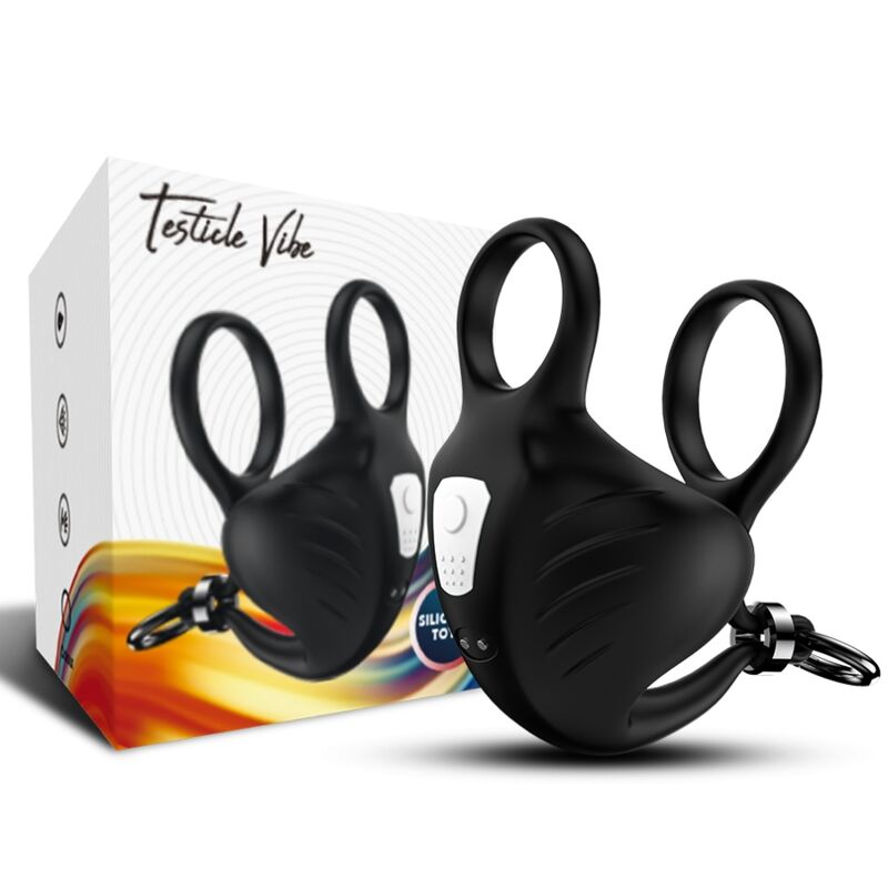 ARMONY - MANTA SCROTUM VIBRATOR OBROČ DALJINSKI UPRAVLJALNIK ČRNA