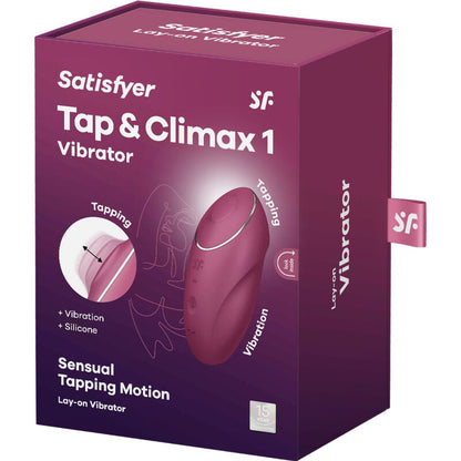Stimulator klitorisa Satisfyer Tap and Climax 1, rdeča