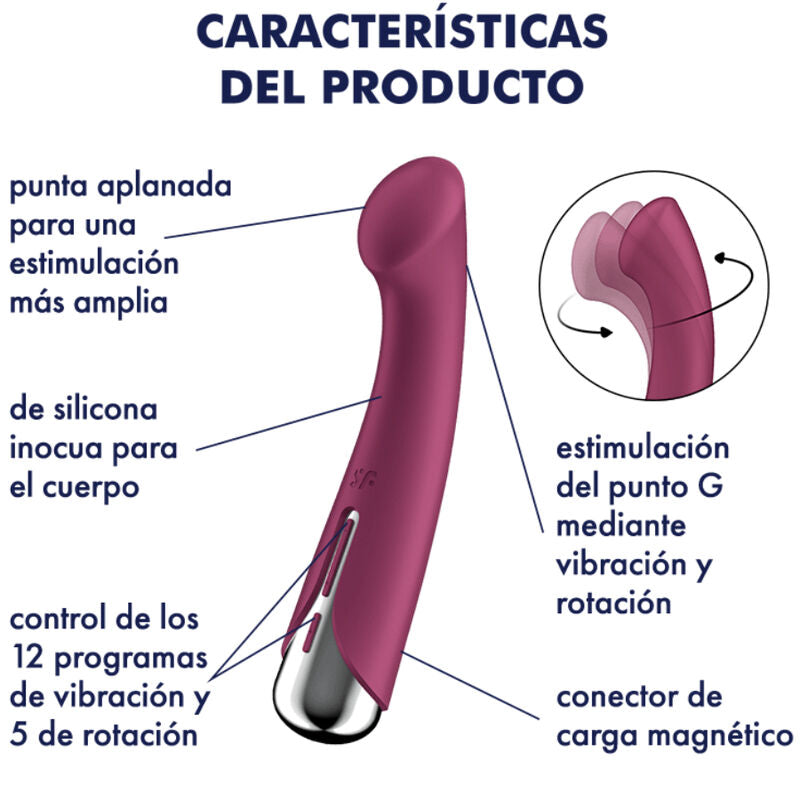 Vibrator G točke Satisfyer - Spinning G-spot 1, rdeča