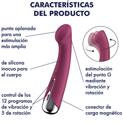 Vibrator G točke Satisfyer - Spinning G-spot 1, rdeča