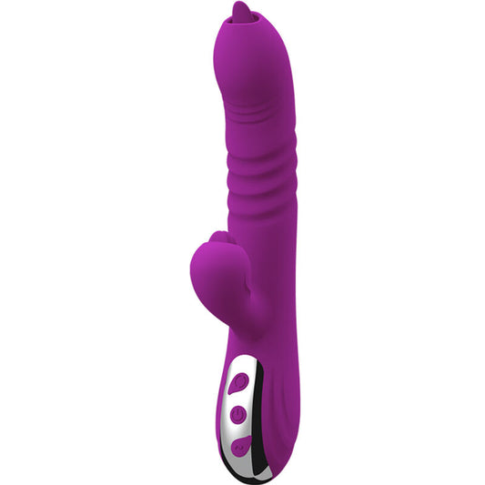 ARMONY - VILA VEČNAMENSKI VIBRATOR DVOJNI JEZIK VIJOLIČNI TOPLOTNI UČINEK
