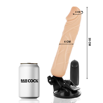 BASECOCK - REALISTIČNI VIBRATOR NA DALJINSKI UPRAVLJALNIK MESO 20 CM -O- 4 CM