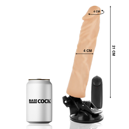 BASECOCK - REALISTIČNI VIBRATOR NA DALJINSKI UPRAVLJALNIK MESO 21 CM -O- 4 CM