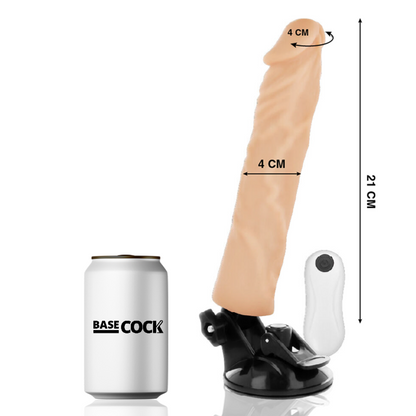 BASECOCK - REALISTIČNI VIBRATOR NA DALJINSKI UPRAVLJALNIK MESO 21 CM -O- 4 CM