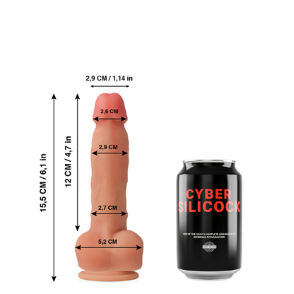 CYBER SILICOCK - ANSEL ULTRA REALISTIČEN MEHAK TEKOČI SILIKON 15,5 CM -O- 2,9 CM