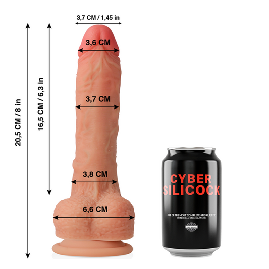 CYBER SILICOCK - CONNOR ULTRA REALISTIČEN MEHAK TEKOČI SILIKON 20,5 CM -O- 3,7 CM
