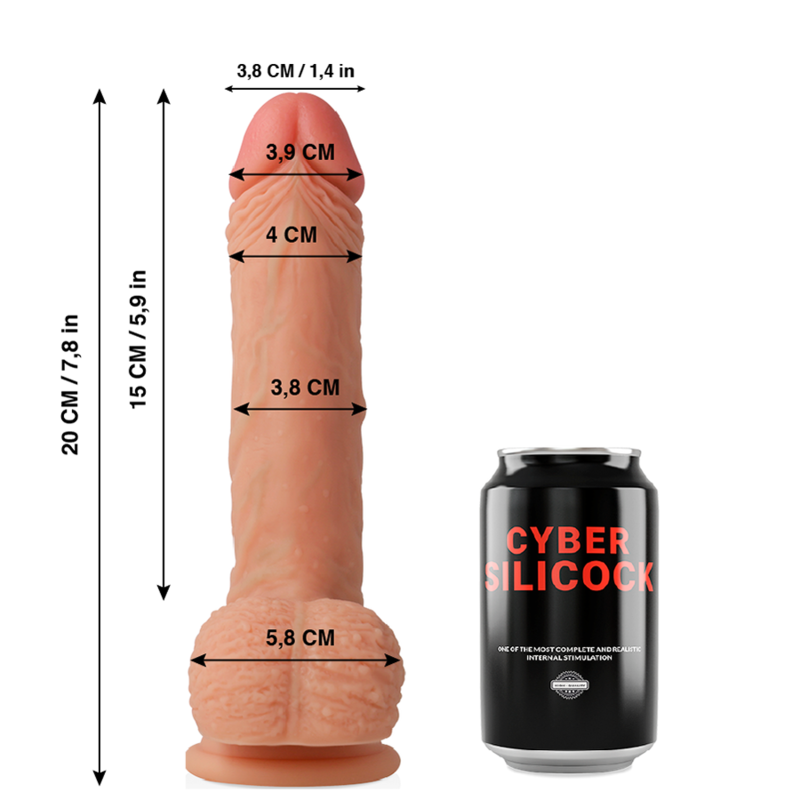 CYBER SILICOCK - FREEMAN ULTRA REALISTIČEN MEHAK TEKOČI SILIKON 20 CM -O- 3,8 CM
