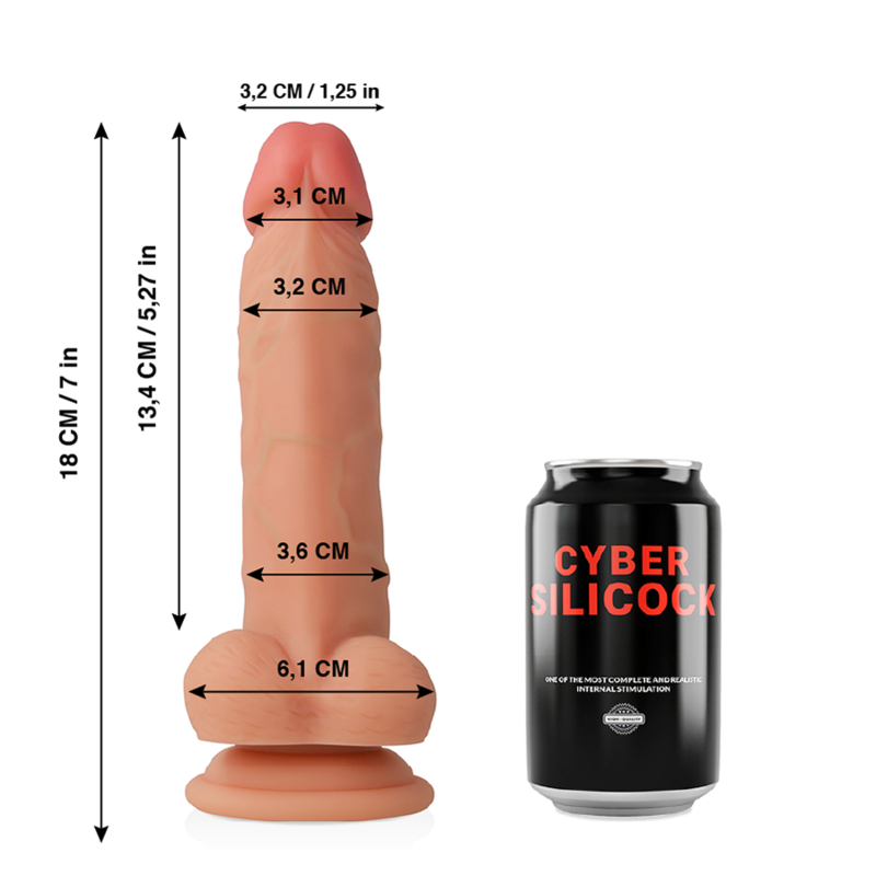 CYBER SILICOCK - JUDE ULTRA REALISTIČEN MEHAK TEKOČI SILIKON 18 CM -O- 3,2 CM