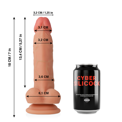 CYBER SILICOCK - JUDE ULTRA REALISTIČEN MEHAK TEKOČI SILIKON 18 CM -O- 3,2 CM